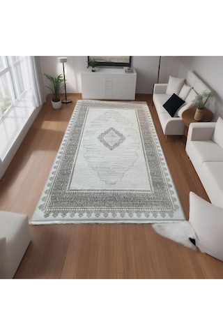 Mihra Halı % 100 Akrilik Sık Dokuma 4 Mevsim Kahverengi Salon, Oturma Odası Halısı