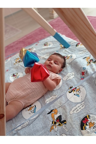 Montessori Octahedron Üç Ana Renk Sekizgen Dönence Mobil