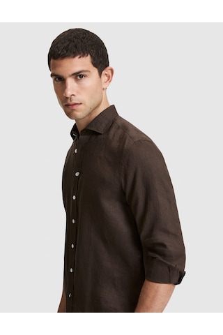 Pierre Cardin Erkek Koyu Kahverengi Gömlek Desenli 50320945-vr084