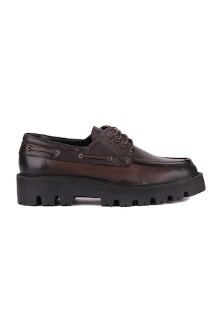 Shoetyle - Kahverengi Hakiki Deri Bağcıklı Erkek Günlük Ayakkabı 115-k512-1326 Kahve Rengi