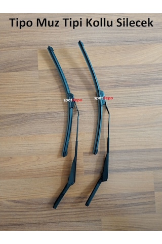 Tipo Silecek Ön Cam Muz Tipi Kollu Silgi Takımı