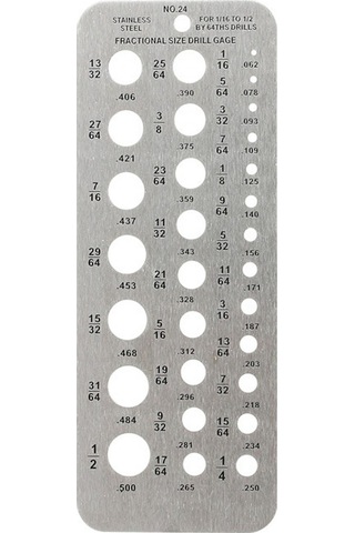 Homyl Boyut Uçları Ölçüm Matkap Ölçer 1/16-1/2" Ölçü