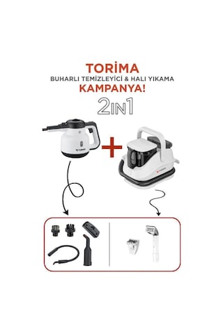 Torima JJB-747-II Koltuk Ve Halı Yıkama Makinesi + CB-902A Buharlı Temizleyici