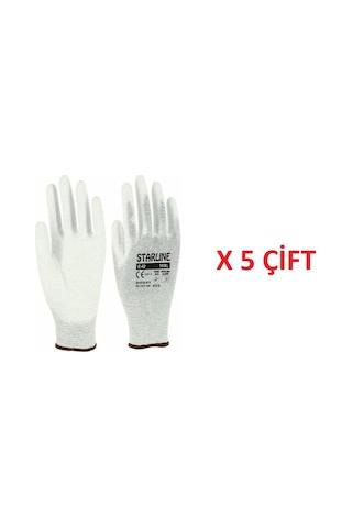 Starline E-42 Antistatik Pu Eldiven Beden 9 Numara X 5 Çift