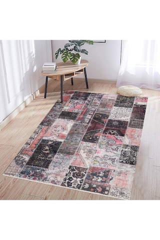 Madrid Vl Premium Yıkanabilir Pamuklu Kaymaz Tabanlı Saçaklı Kilim Karışık-krem