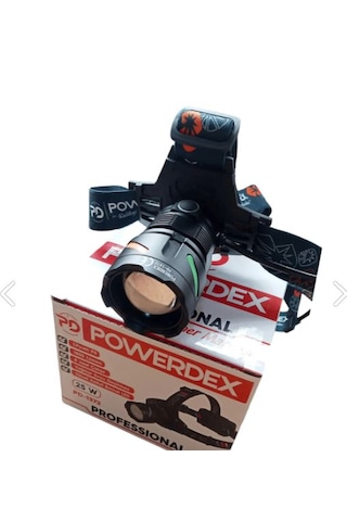 Powerdex Profesyonel Şarj Edilebilir Pilli Kamp Kafa Lambası Feneri Siyah