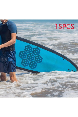 Suntek 15 Adet Altıgen Sörf Tahtası Çekiş Pedleri Balık