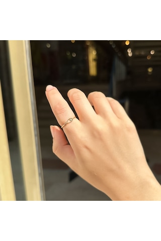14k Altın Mavi Taşlı Balık Yüzük