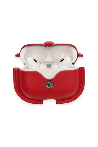Newface - 91 - Airpods Pro 2 2.nesil Çanta Deri Kılıf - Kmrsfres - - Kırmızı