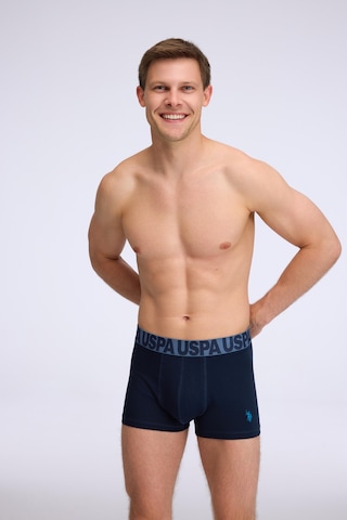 U.S. Polo Assn. Erkek Lacivert - Saks - Sarı 3 Lü Boxer Lacivert