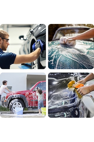 Samdoo Araç Temizleme Seti - 9 Parça Mikrofiber Bez, Eldiven Ve Sünger Yeşil