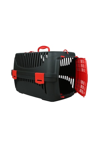 Pribor Kedi Köpek Evcil Hayvan Taşıma Çantası Box Orta Boy Çok Fonksiyonlu Siyah-kırmızı