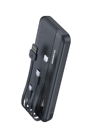 10000 Mah Micro Type-c Usb Lightning 4 Kablolu Hızlı Kablosuz Şarj Powerbank 5570 Sarı