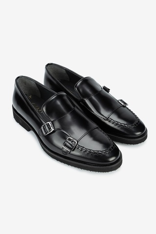 Lofer Erkek Açma Deri Eva Tabanlı Tokalı Klasik Loafer Siyah Lfr-p2750 Acma