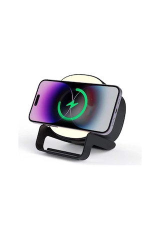 Microcase AL4385 4in1 Kablosuz Şarj Bluetooth Hoparlör Telefon Standı Siyah