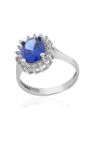 Casera's Gümüş Mavi Taşlı Oval Kadın Yüzük Csr2184799 Gümüş