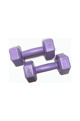 Leyaton Vinyl Kaplı Mor Dambıl 1 KG x 2 Adet