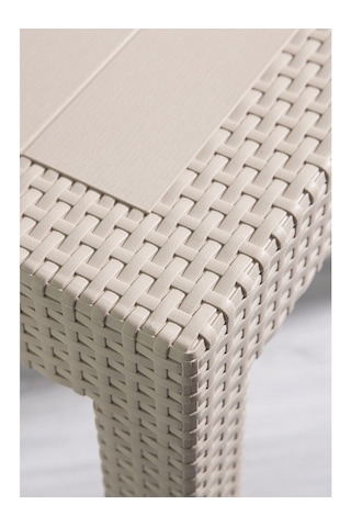 Rattan Masa 70x120 Sabit Masa - Bahçe Balkon Teras 1. Kalite Orta Cappucino