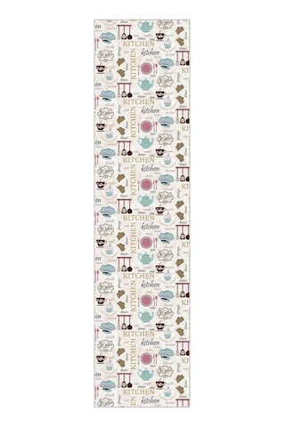 Viva Home Makinede Yıkanabilir Kaymaz Tabanlı Rulo Yolluk Mutfak Ar295, Pembe, 80 X 250 Çok Renkli