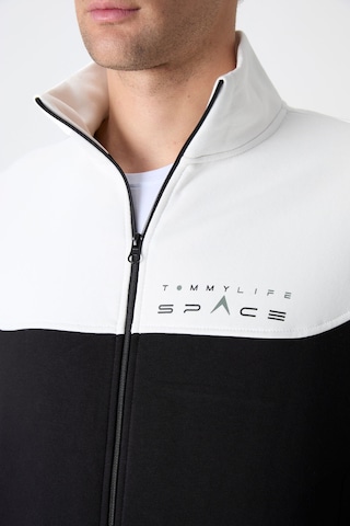 Tommy Life Siyah Dik Yaka Renk Geçişli İçi Polarlı Erkek Eşofman Takımı - 85186 Siyah