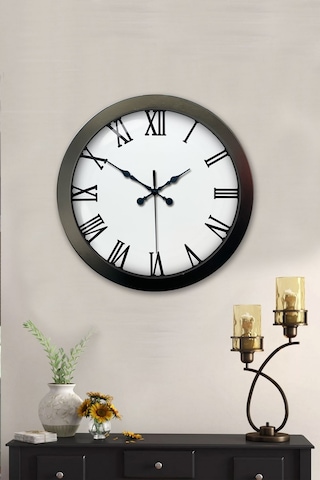36 Cm Siyah Metal Roma Rakamlı Duvar Saati Diğer