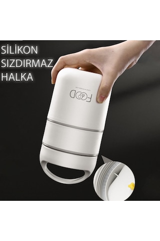 304 Çelik Çift Katlı Yemek Mama Saklama Termosu cin416by 680 ML Beyaz