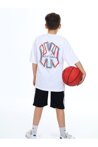 Erkek Çocuk Ny Baskılı Tshirt-14541 Beyaz