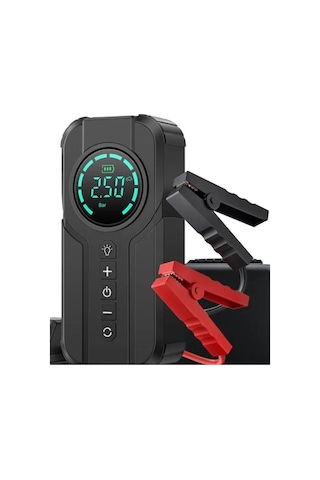 Robo Şarjlı Akü Ateşleyici 4ü Bir Arada Lastik Şişirici+powerbank+led Işık