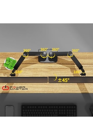 Masa Tip 13-32'' Çift Kollu Hareketli Akrobat Stand Çift Kol Lcd-led Monitör Tutucu Stand Askı Aparatı Vesa: 75x75