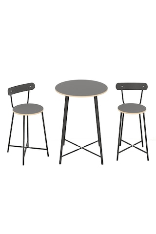 Mutfak Oval 2 Kişilik Bar Yemek Masası Füme 1517