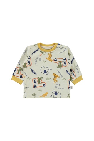 Civil Baby Araba Baskılı 6-18 Ay Pijama Takımı - Hardal