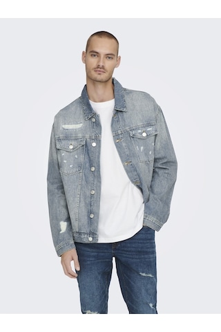 Only & Sons Erkek Kot Ceket 22023244 Mavi