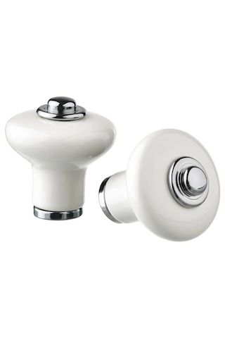 Ikea Klıngstorp Topuz Siyah-krom Ve Beyaz-krom Kaplama 23 Mm 2 Adet Beyaz