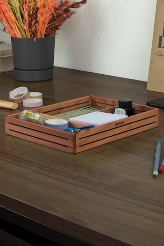 Woodsaka 3line Sade Organizer & Aksesuar Kutusu - Kiraz Ağacından