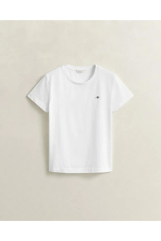 Gant Kadın Logo Nakışlı T-shirt Beyaz