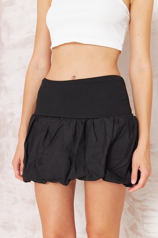 Kadın Siyah Mini Balon Etek Dm2038 Siyah