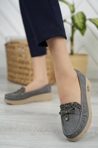 Nesil Shoes Nstar 400 Gri Kot Anatomik Günlük Kadın Ayakkabı-gri Kot Gri