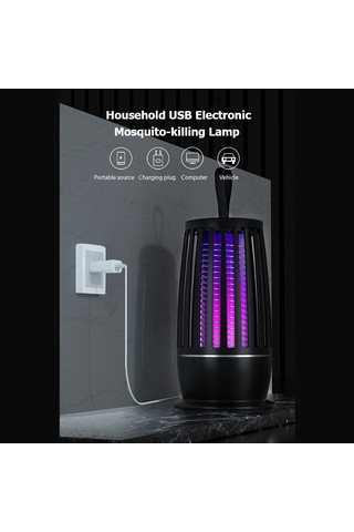 Youmex Usb Portatif Elektrikli Led Akıllı Mus İpi Tutucu Sinek Öldürücü - Siyah