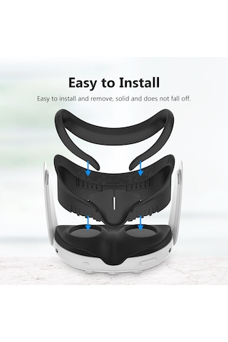 Meta Quest 3 Vr Kulaklık Yıkanabilir Abs+pu Yedek Maske İçin Yüz Kapağı