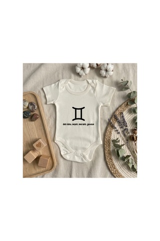 Babysena İkizler Burcu Baskılı Kısa Kollu Kız/erkek Bebek Body Beyaz Babysena İkizler Burcu Baskılı Kısa Kollu Kız/erkek Bebek Body Beyaz