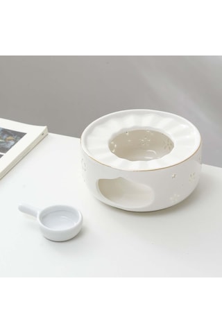 Suntek Magideal Çaydanlık Isıtıcı Kahve Çay Cam Için Seramik Beyaz