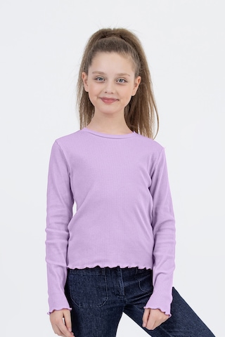 Bellamio Kids Fitilli Kız Çocuk Lila Uzun Kollu Badi