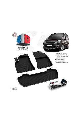 Peugeot Partner Tepee 4D Havuzlu Paspas 2008-2018 110 Hp A+Kalite