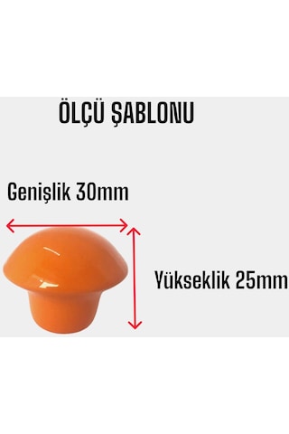8 Adet Turuncu Mantar Düğme Kulp Çocuk Bebek Mobilya Çekmece Dolap Kapak Kulbu Metal Kulp Aksesuarları Vidalı