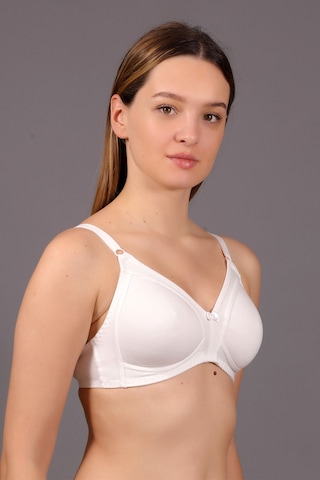 Newbra Kadın Balensiz/telsiz Dolgusuz Kapsız Süngersiz Desteksiz B Kap Toparlayıcı Minimizer Pamuklu Sütyen Ekru
