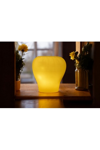 Fener Mum Vase Krem Kavun Kokulu Dekoratif Mum