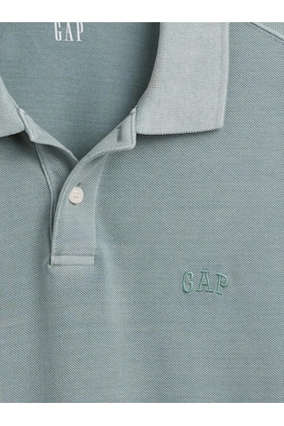 Gap Logo Pike Polo Yaka T-shirt 586306043 Kısa Kol Tişört Erkek T-shirt Yeşil