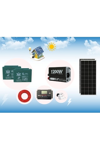 Yayla Karavan Bahçe Solar Sistem Mini Buzdolabı, Led Tv, Aydınlatma Güneş Enerji Sistemi