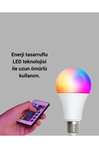 A Kalite 2025 Rgb Led Ampul Uzaktan Kumandalı 16 Renkli Lamba Çok Renkli