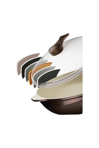 Prosteam 6 Katmanlı Granit Tava 26 Cm - Airfrey Yanmaz Yapışmaz Tava Kahverengi-krem
